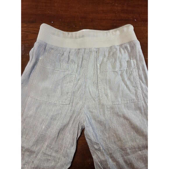 Lou & Grey Linen Pants Women's Small Grey Elastic Waist Drawstring Crop Jogger - Picture 8 of 11